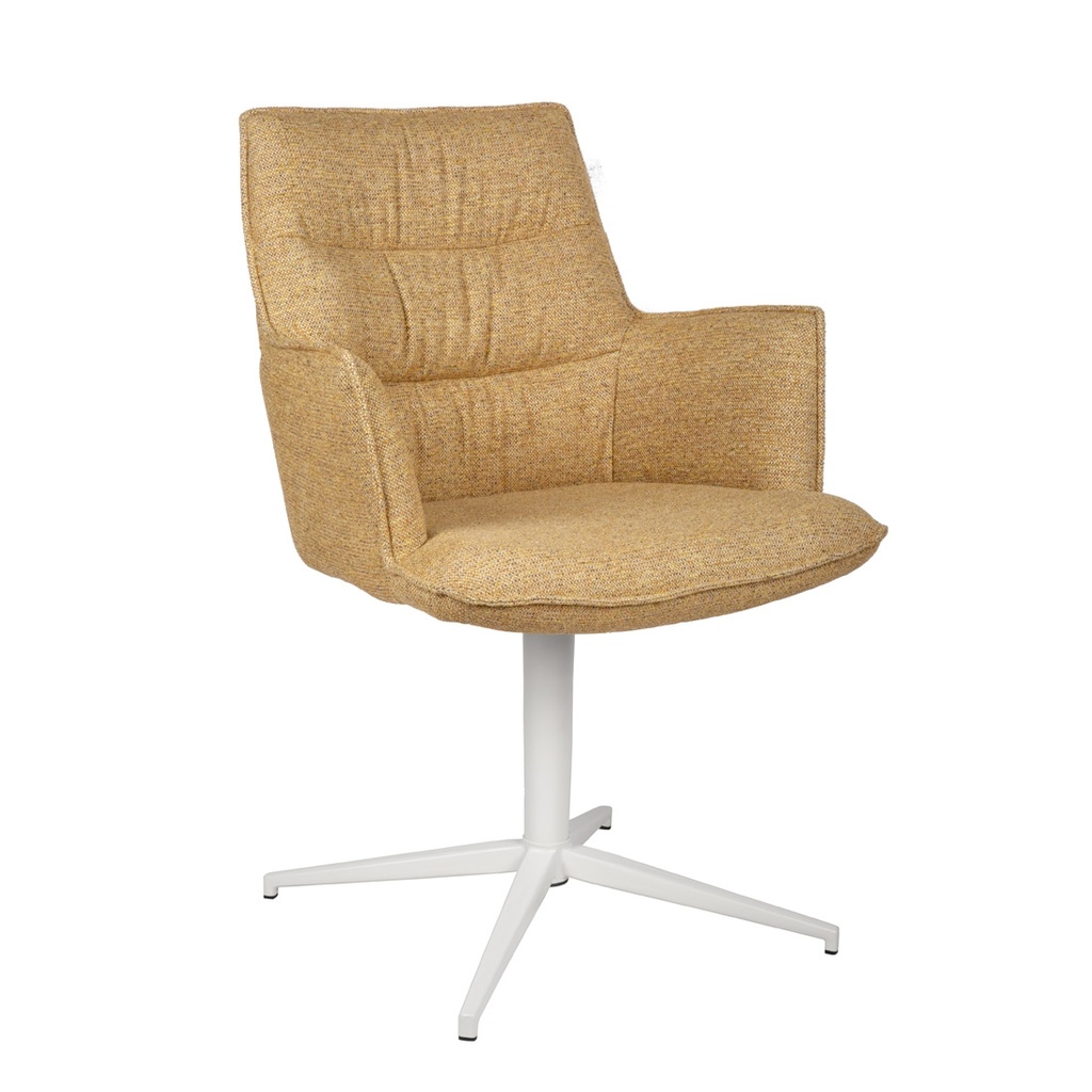 [LAWSON-SWIVEL-BASE-CHAIR-MAIZE-TWEED-WHITE-CH-LAW-SWV-WHITE] Lawson Swivel Base Chair - Maize Tweed - White