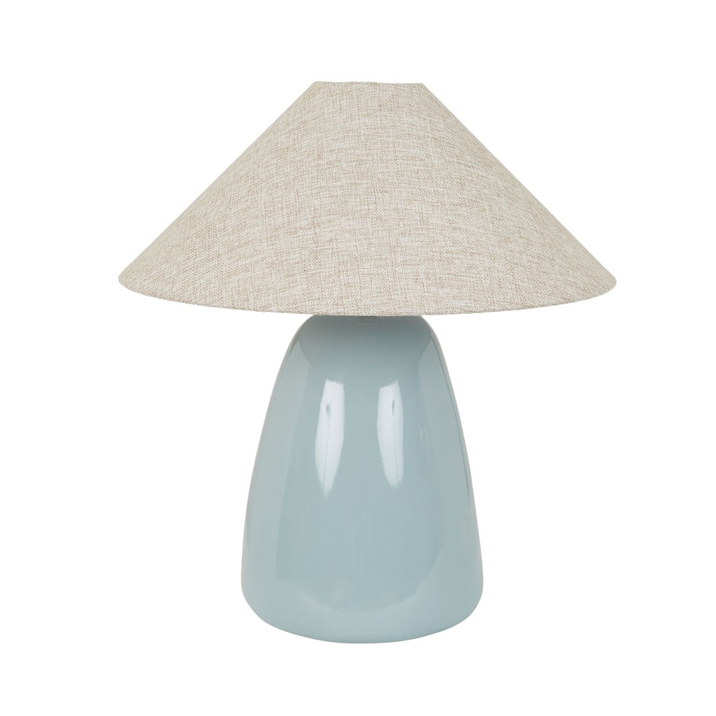 [LORNE-PEBBLE-TABLE-LAMP-POWDER-BLUE-OATMEAL-LAMP-LORNE-PEB-TBL-OATMEAL] Lorne Pebble Table Lamp - Powder Blue - Oatmeal