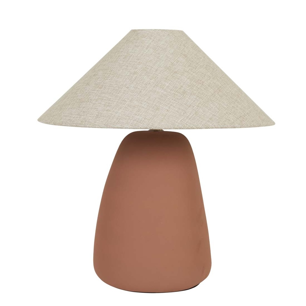 [LORNE-PEBBLE-TABLE-LAMP-TERRACOTTA-OAT-LAMP-LORNE-PEB-TBL-OAT] Lorne Pebble Table Lamp - Terracotta - Oat