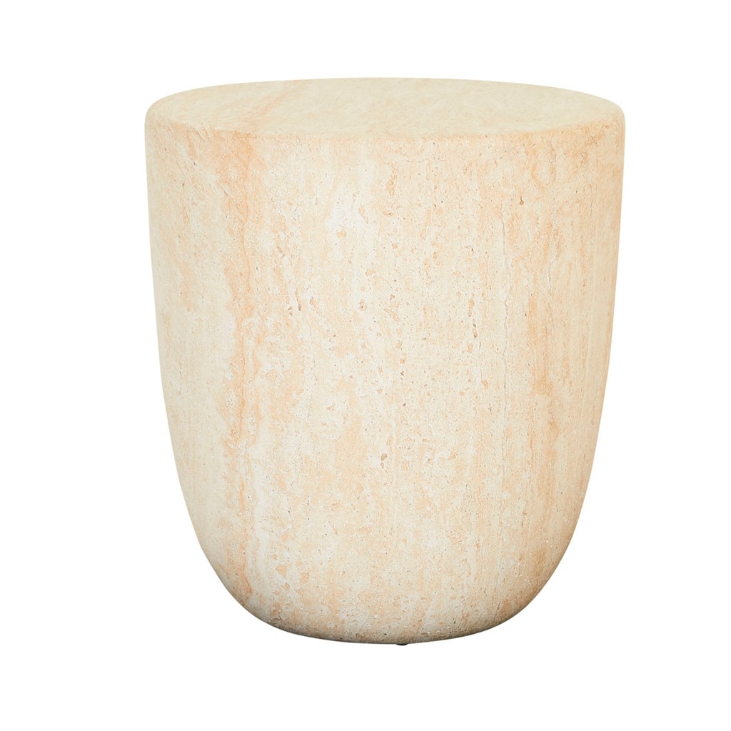 [LUCIA-SPHERE-SIDE-TABLE-FAUX-NATURAL-TRAVERTINE-LTO-LUCIA-SPH] Lucia Sphere Side Table - Faux Natural Travertine