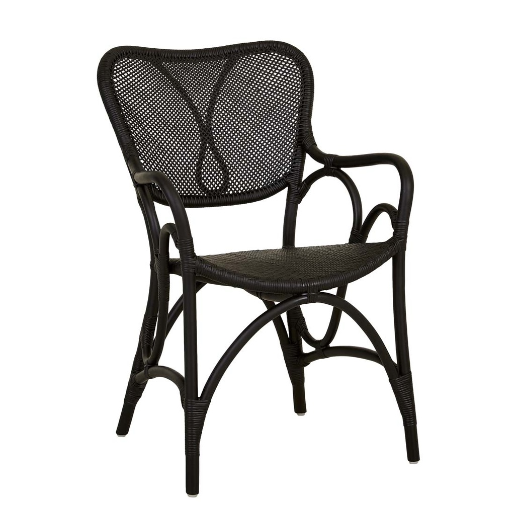 [LUELLA-DINING-ARMCHAIR-BLACK-RATTAN-CH-LUE-ARM] Luella Dining Armchair - Black Rattan