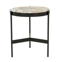 Venus Side Table - Matt Ocean Marble - Black Metal