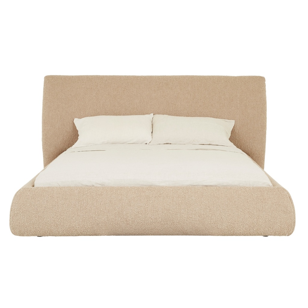 [MADRID-CURVE-BED-BEIGE-CHUNKY-BOUCLE-BED-MAD-CRV-X] Madrid Curve Bed - Beige Chunky Boucle