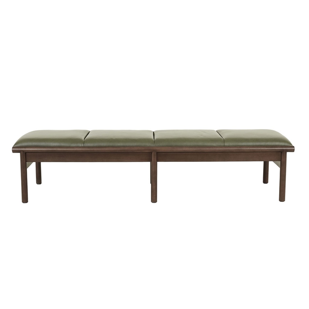 [BEN-TOLV-NEUF-KALE-LEATHER-SMOKED-OAK] Tolv Neuf Bench Seat - Kale Leather - Smoked Oak