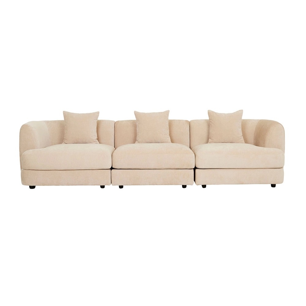 [SOF-MAD-CRV-3S-LARM-CTR-RARM-SFWH] Madrid Curve 3-Seater Sofa - Soft Wheat