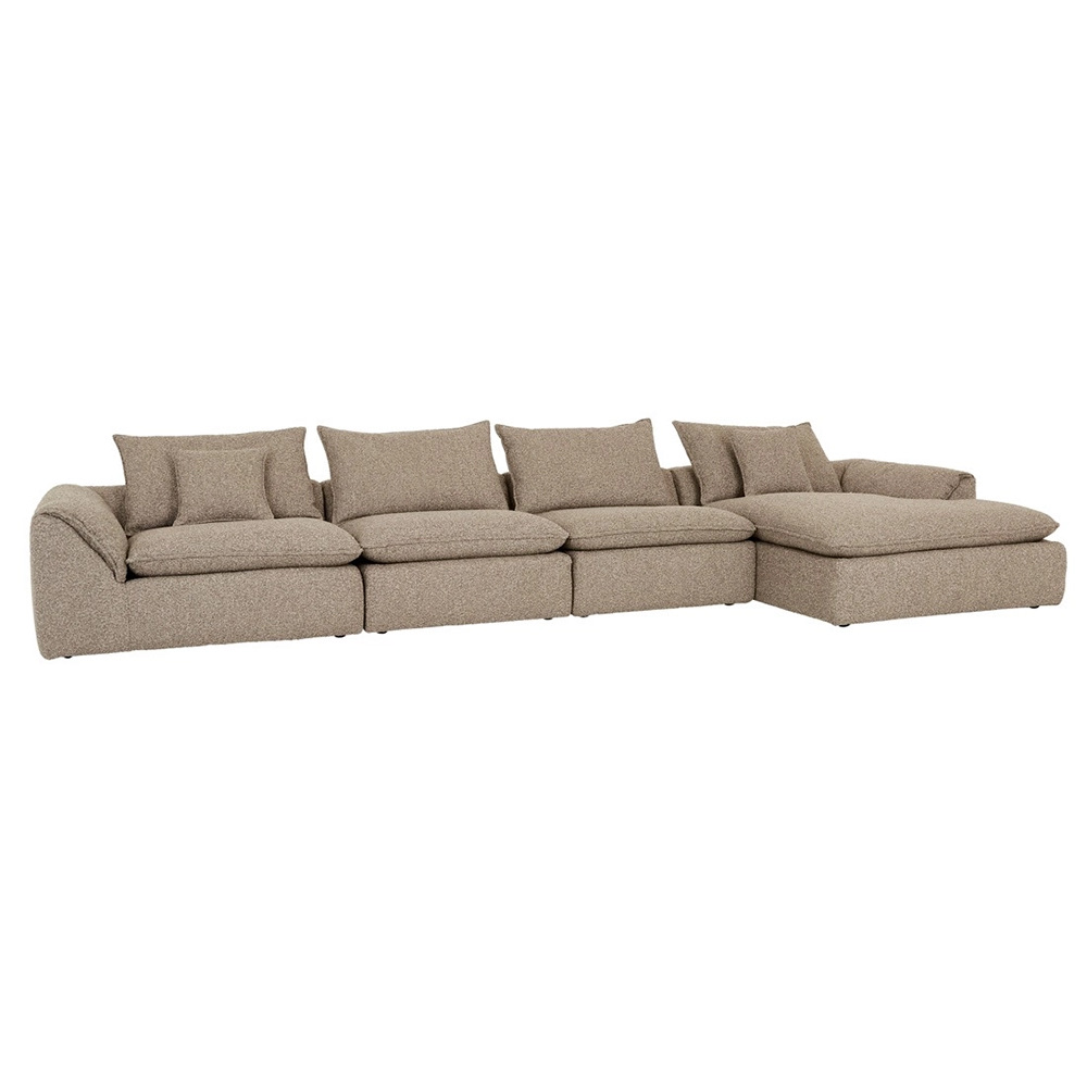 [SOF-MAD-FOLD-4S-LARM-2CTR-RCH-MCYBC] Madrid Fold 4-Seater Right Chaise - Mercury Boucle