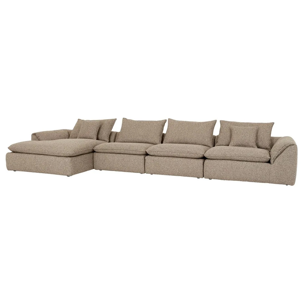 [SOF-MAD-FOLD-4S-LCH-2CTR-RARM-MCYBC] Madrid Fold 4-Seater Left Chaise Sofa - Mercury Boucle