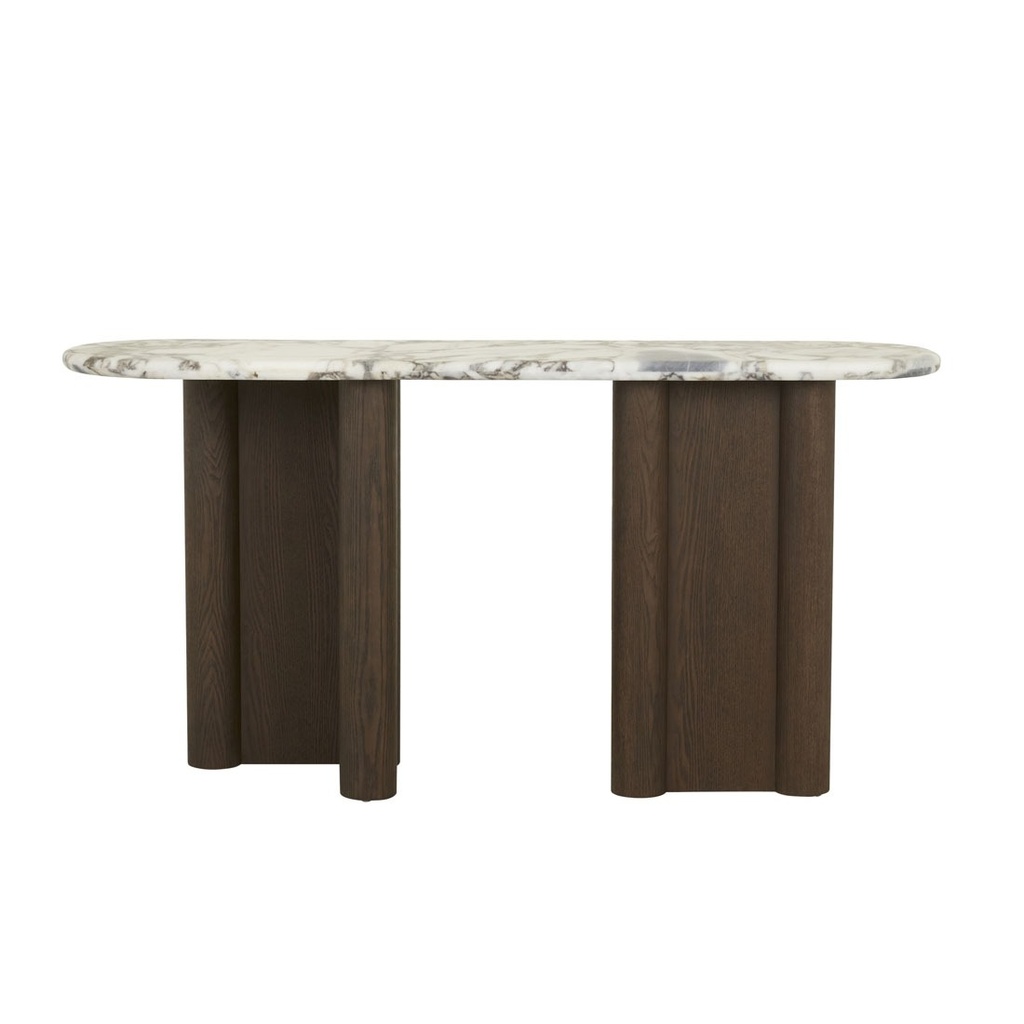 [MAGNUS-CONSOLE-TABLE-MATT-OCEAN-MARBLE-TOBACCO-ASH-CONS-MAG-MAR-TOBACCO-ASH] Magnus Console Table - Matt Ocean Marble - Tobacco Ash