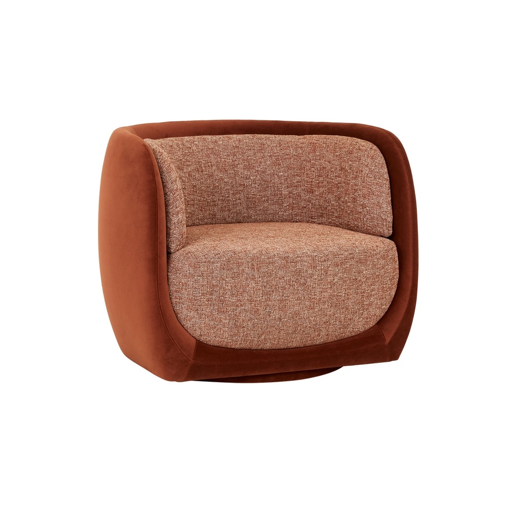 [MARA-OCCASIONAL-CHAIR-CINNAMON-VELVET-CINNAMON-SPECKLE-CH-MARA-OCC-CINNAMON-SPECKLE] Mara Occasional Chair - Cinnamon Velvet - Cinnamon Speckle