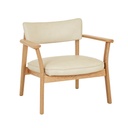 Tolv Poise Occasional Chair - Limestone Leather - Light Oak