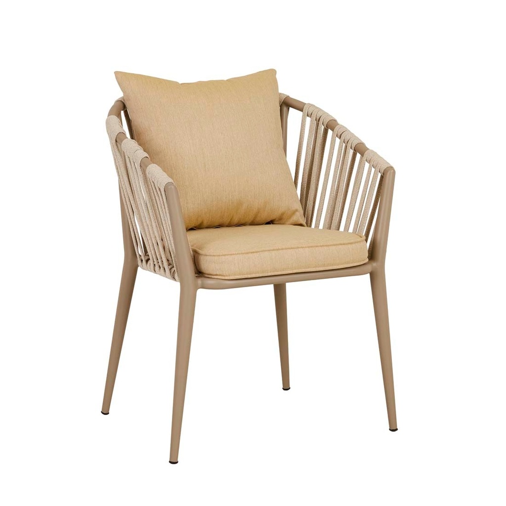 [MAUI-DINING-ARMCHAIR-MUSTARD-TAUPE-CH-MAUI-LIN2-ARM-TAUPE] Maui Linear Dining Armchair - Mustard - Taupe