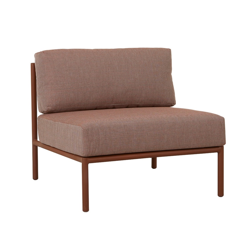 [MAURITIUS-ISLAND-1-SEATER-CENTER-SOFA-BRIQUE-ECRU-SOF-MAUR-ISL-CTR-BRQ-ECR] Mauritius Island 1 Seater Center Sofa - Brique