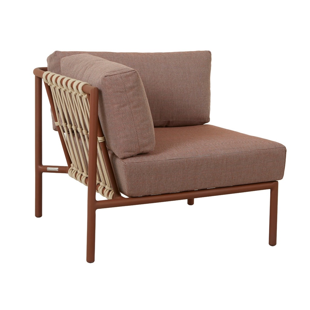 [MAURITIUS-ISLAND-1-SEATER-CORNER-SOFA-BRIQUE-ECRU-SOF-MAUR-ISL-CNR-BRQ-ECR] Mauritius Island 1 Seater Corner Sofa - Brique