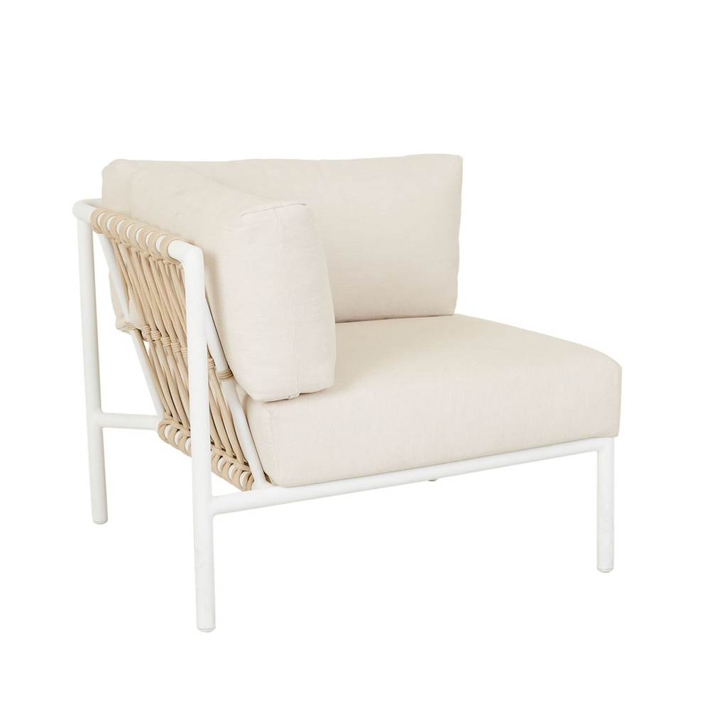 [MAURITIUS-ISLAND-1-SEATER-CORNER-SOFA-SAND-WHITE-SOF-MAUR-ISL-CNR-SND-WH] Mauritius Island 1 Seater Corner Sofa