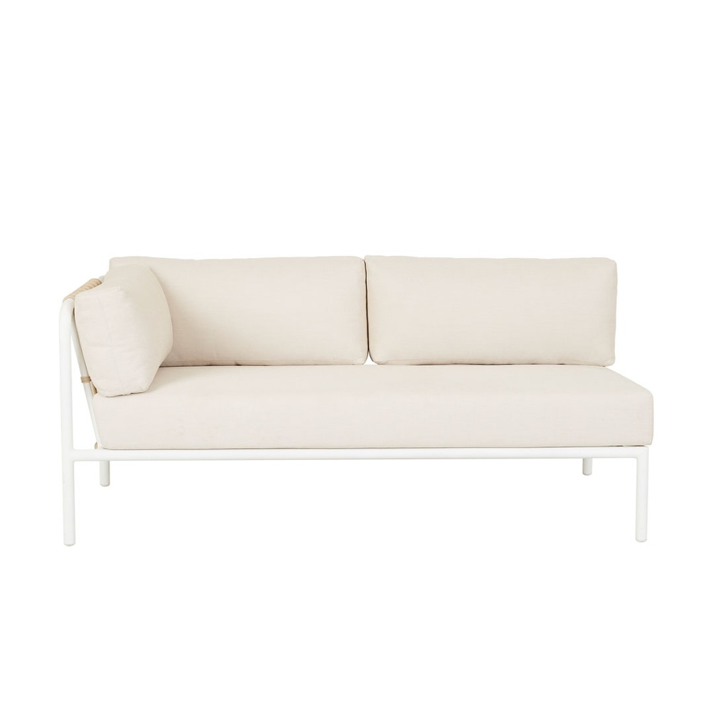 [MAURITIUS-ISLAND-2-SEATER-LEFT-ARM-SOFA-SAND-WHITE-SOF-MAUR-ISL-2S-LFT-SND-WH] Mauritius Island 2 Seater Left Arm Sofa