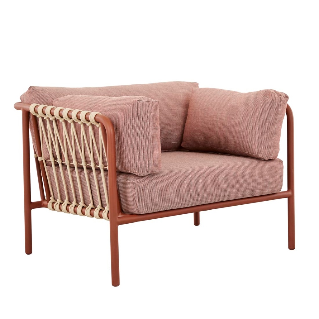 [MAURITIUS-ISLAND-SOFA-CHAIR-BRIQUE-ECRU-SOF-MAUR-ISL-1S-ECRU] Mauritius Island Sofa Chair - Brique - Ecru