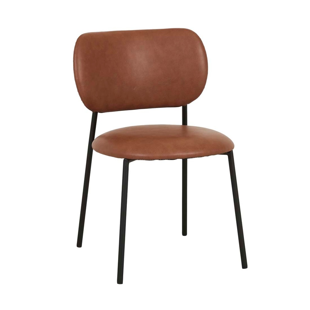 [MILLER-DINING-CHAIR-TAN-BLACK-METAL-CH-MILLER-BLACK-METAL] Miller Dining Chair - Tan - Black Metal