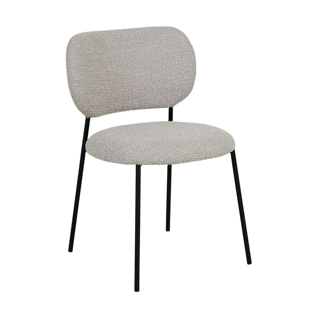 [MILLER-DINING-CHAIR-TAUPE-BOUCLE-BLACK-METAL-CH-MILLER-BLACK-METAL] Miller Dining Chair - Taupe Boucle - Black Metal