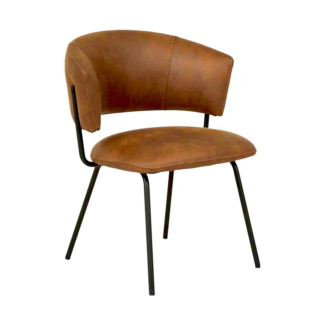 [MIMI-DINING-CHAIR-TAN-BLACK-METAL-CH-MIMI-BLACK-METAL] Mimi Dining Chair - Tan - Black Metal