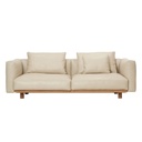 Tolv Islet 3 Seater Sofa - Limestone Leather - Light Oak