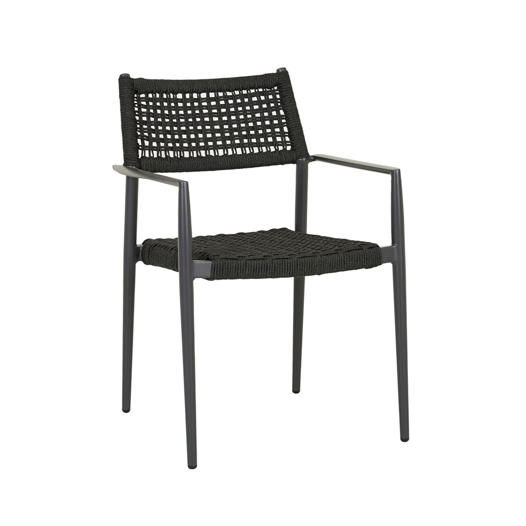 [MONTROI-REPOSE-DINING-ARMCHAIR-BLACK-ROPE-IRON-STONE-CH-MONT-REPO-ARM-IRON-STONE] Montroi Repose Dining Armchair - Black Rope - Iron Stone