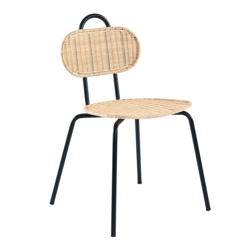 [NAMI-DINING-CHAIR-NATURAL-RATTAN-BLACK-CH-NAMI-BLACK] Nami Dining Chair - Natural Rattan - Black