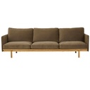 Tolv Pensive 3 Seater Sofa - Olive Nano-Suede - Light Oak