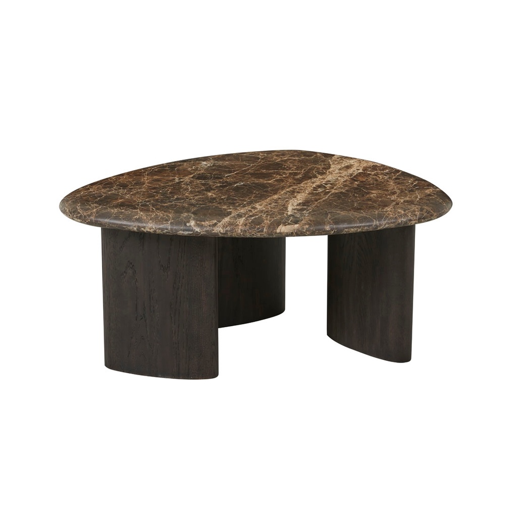 [NATADORA-KORA-MARBLE-COFFEE-TABLE-SMALL-NATURAL-EMPERADOR-MARBLE-BISON-OAK-CTO-NAT-KOR-MAR-SM-BISON-OAK] Natadora Kora Marble Coffee Table - Small - Natural Emperador Marble - Bison Oak