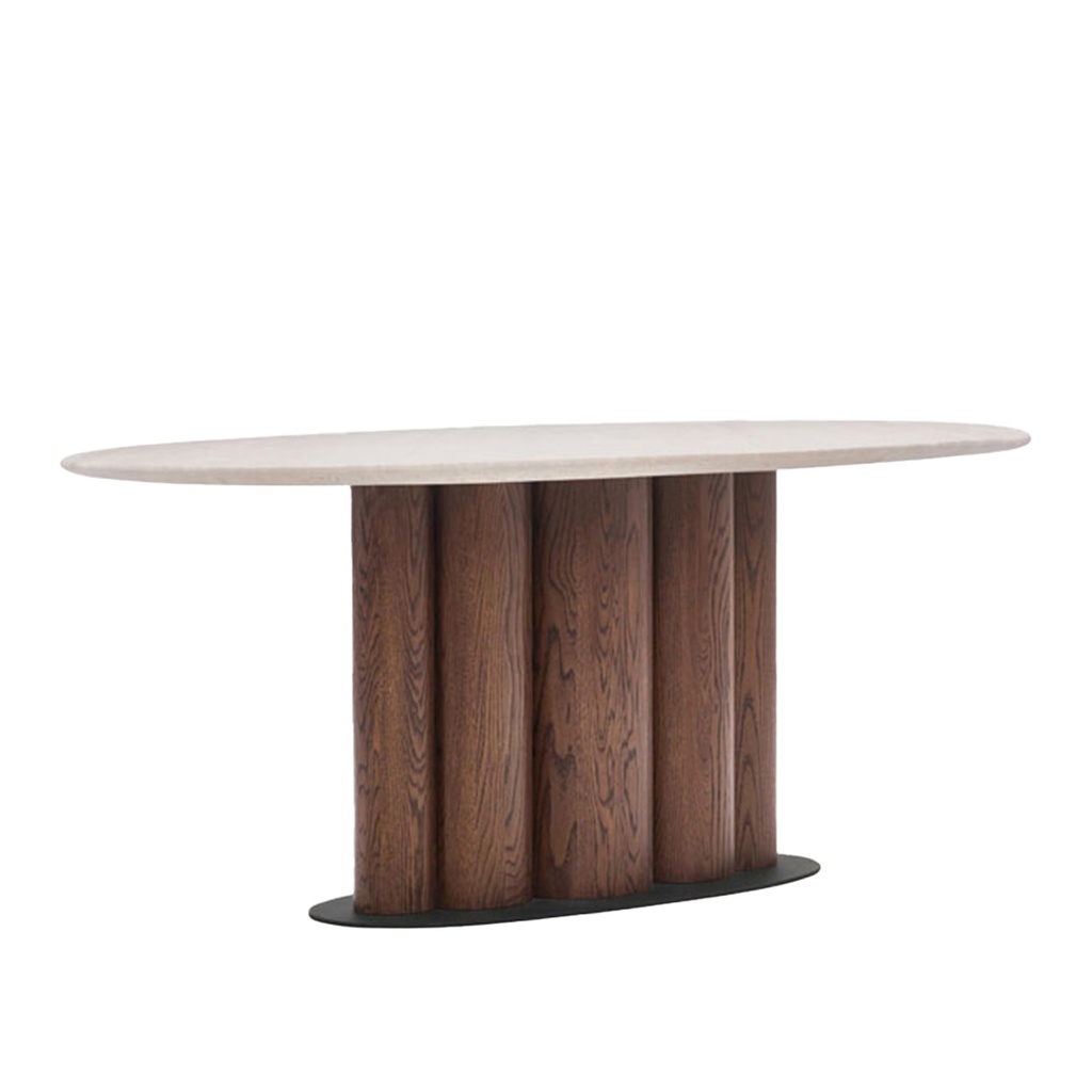 [NATADORA-KORA-OVAL-DINING-TABLE-WALNUT-DT-NAT-KORA-MAR-OVL-X] Natadora Kora Oval Dining Table - Walnut