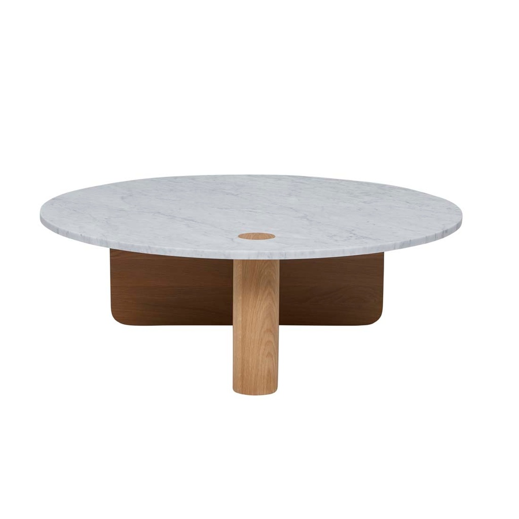 [NATADORA-PIVOT-MARBLE-COFFEE-TABLE-WHITE-MARBLE-LIGHT-OAK-CTO-NAT-PIV-MAR-LIGHT-OAK] Natadora Pivot Marble Coffee Table - White Marble - Light Oak