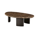 Natadora Kora Marble Coffee Table - Large - Natural Emperador Marble - Bison Oak