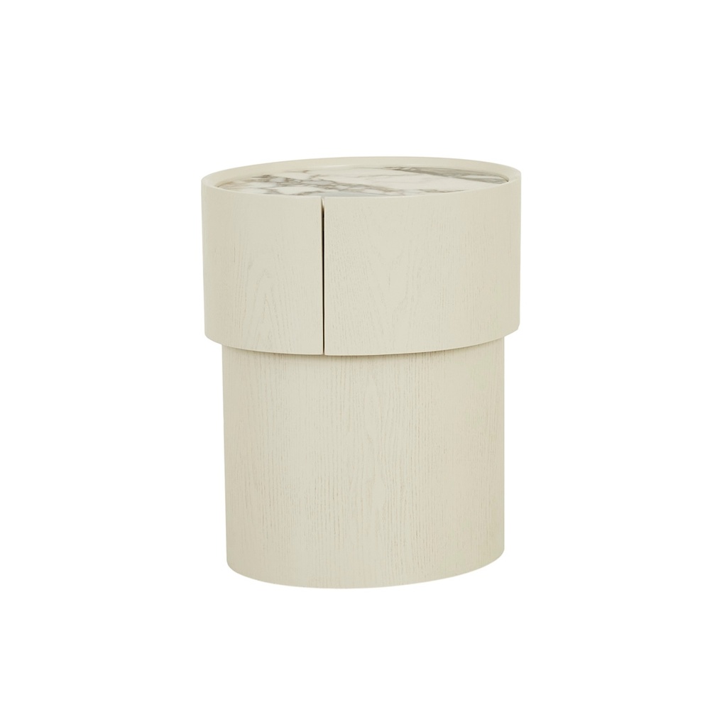 [NIDO-MARBLE-BEDSIDE-PUTTY-MATT-OCEAN-MARBLE-SIDE-NIDO-MAR-MATT-OCEAN-MARBLE] Nido Marble Bedside - Putty - Matt Ocean Marble