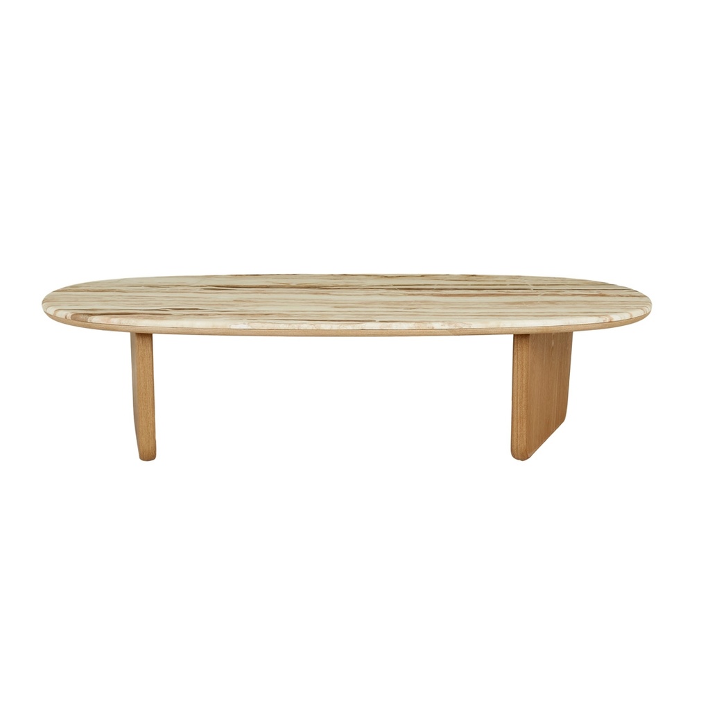 [NIDO-MARBLE-COFFEE-TABLE-ONYX-TRAVERTINE-NATURAL-ASH-CT-NIDO-MAR-X-NATURAL-ASH] Nido Marble Coffee Table - Onyx Travertine - Natural Ash