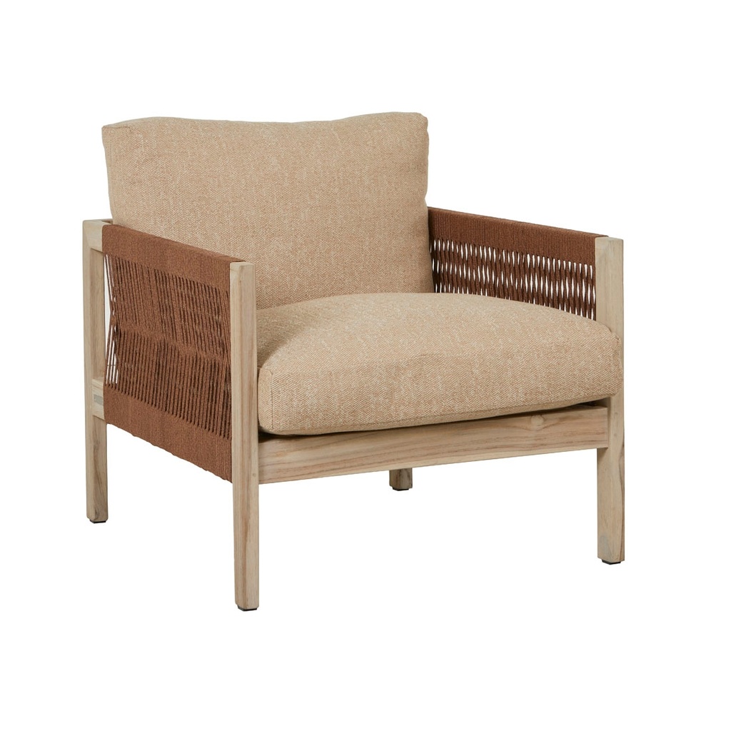 [NORMANDY-LINEAR-1-SEATER-SOFA-CHAIR-SESAME-AGED-TEAK-SOF-NOR-LINR-1S-AGED-TEAK] Normandy Linear Sofa Chair - Sesame - Aged Teak