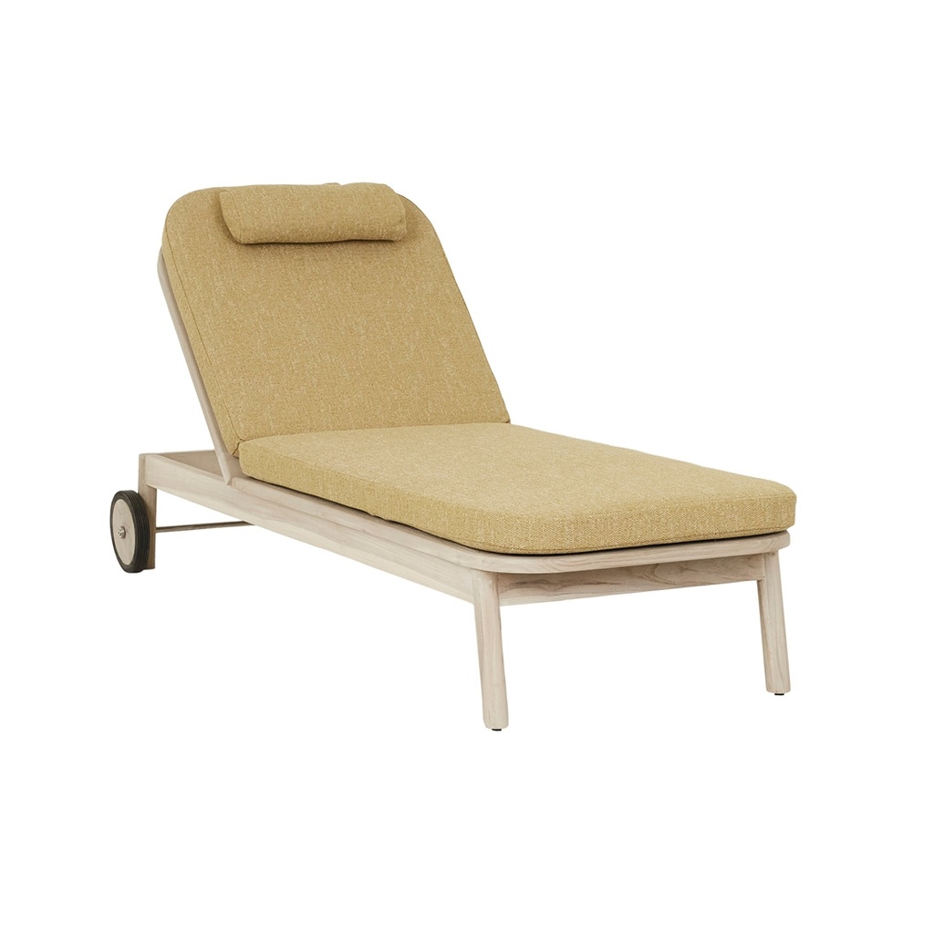 [NORMANDY-SUNBED-OLIVE-AGED-TEAK-SB-NOR-AGED-TEAK] Normandy Sunbed - Olive - Aged Teak