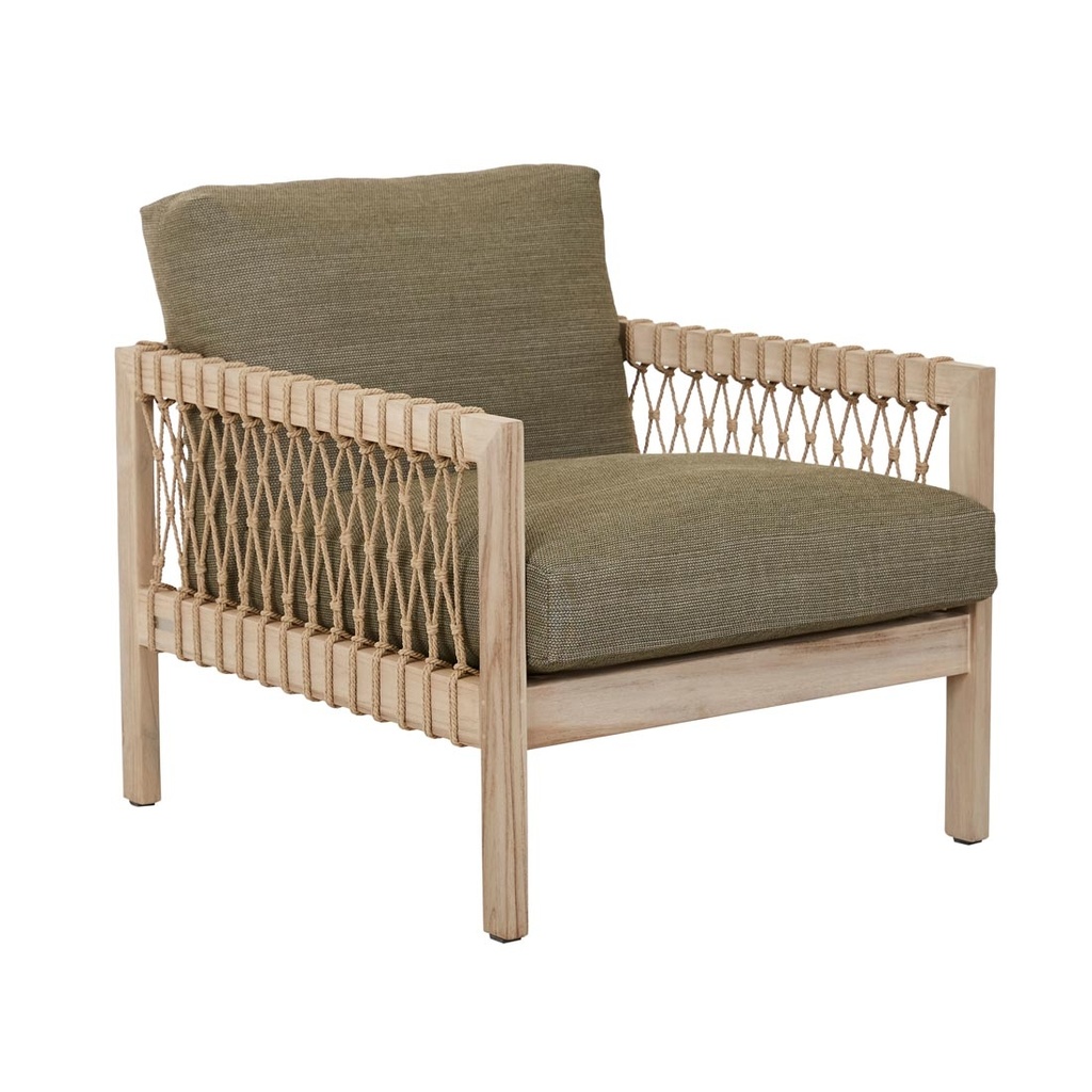 [NORMANDY-TWIST-SOFA-CHAIR-AGED-TEAK-EMERALD-SOF-NOR-TWIS-1S-EMERALD] Normandy Twist Sofa Chair - Aged Teak - Emerald
