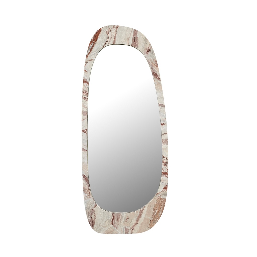 [OAKLEY-PEBBLE-FLOOR-MIRROR-MONICA-RED-MARBLE-MIR-OAK-PEB-FLR] Oakley Pebble Floor Mirror - Monica Red Marble