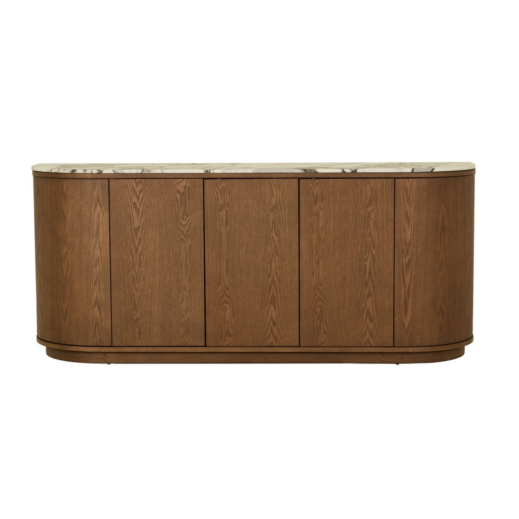[OBERON-CRESCENT-MARBLE-BUFFET-MATT-OCEAN-MARBLE-SMOKED-ASH-BUF-OBER-CRES-MAR-SMOKED-ASH] Oberon Crescent Marble Buffet - Matt Ocean Marble - Smoked Ash