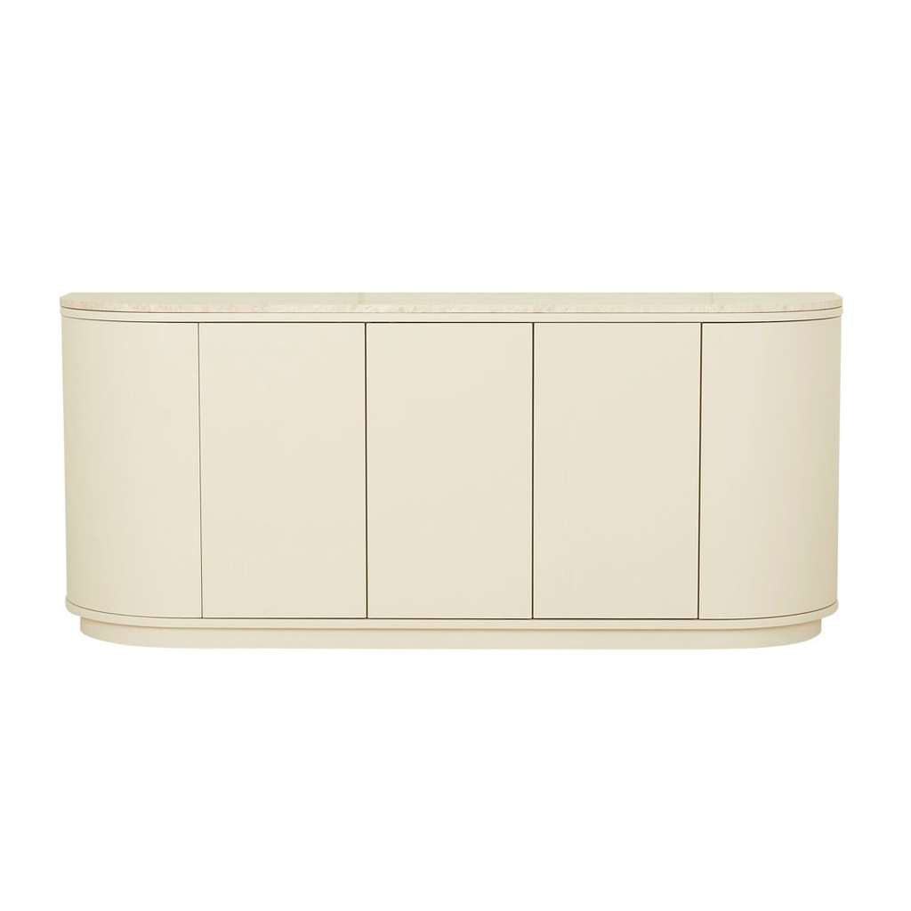 [OBERON-CRESCENT-MARBLE-BUFFET-NATURAL-TRAVERTINE-SHELL-BUF-OBER-CRES-MAR-SHELL] Oberon Crescent Marble Buffet - Natural Travertine - Shell