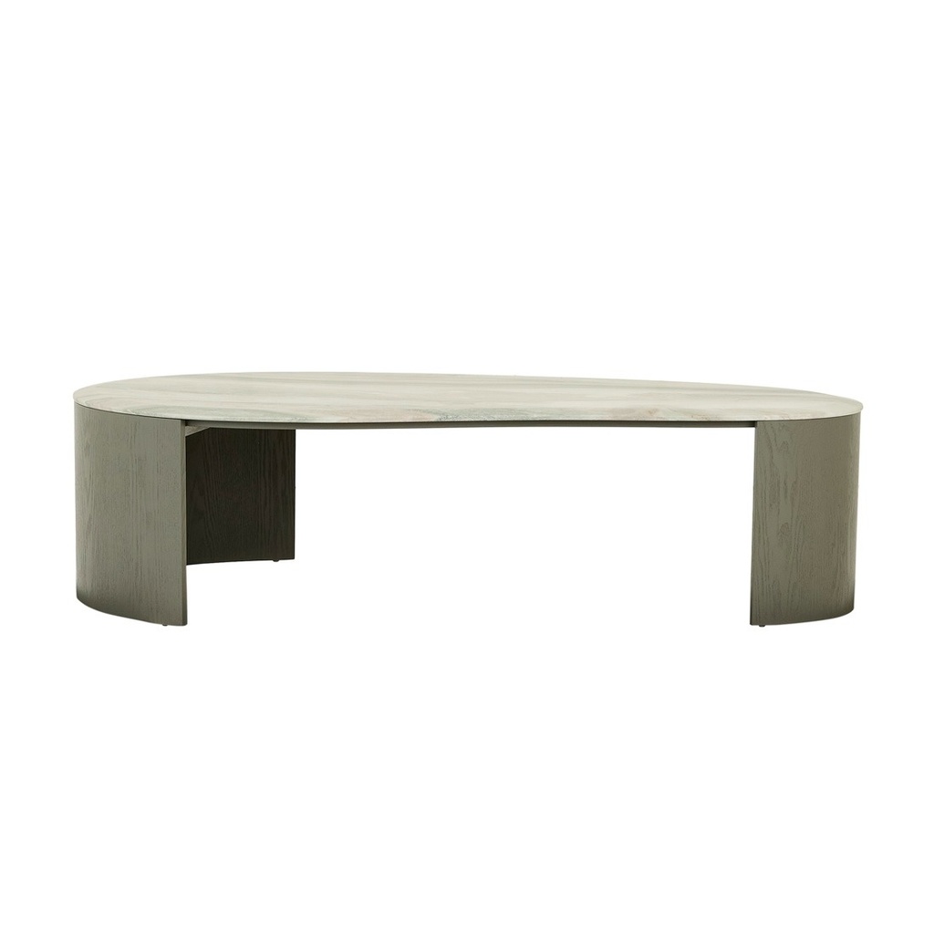 [OBERON-CURVE-MARBLE-COFFEE-TABLE-MARINE-MARBLE-THYME-CT-OBER-CRV-MAR-THYME] Oberon Curve Marble Coffee Table - Marine Marble - Thyme