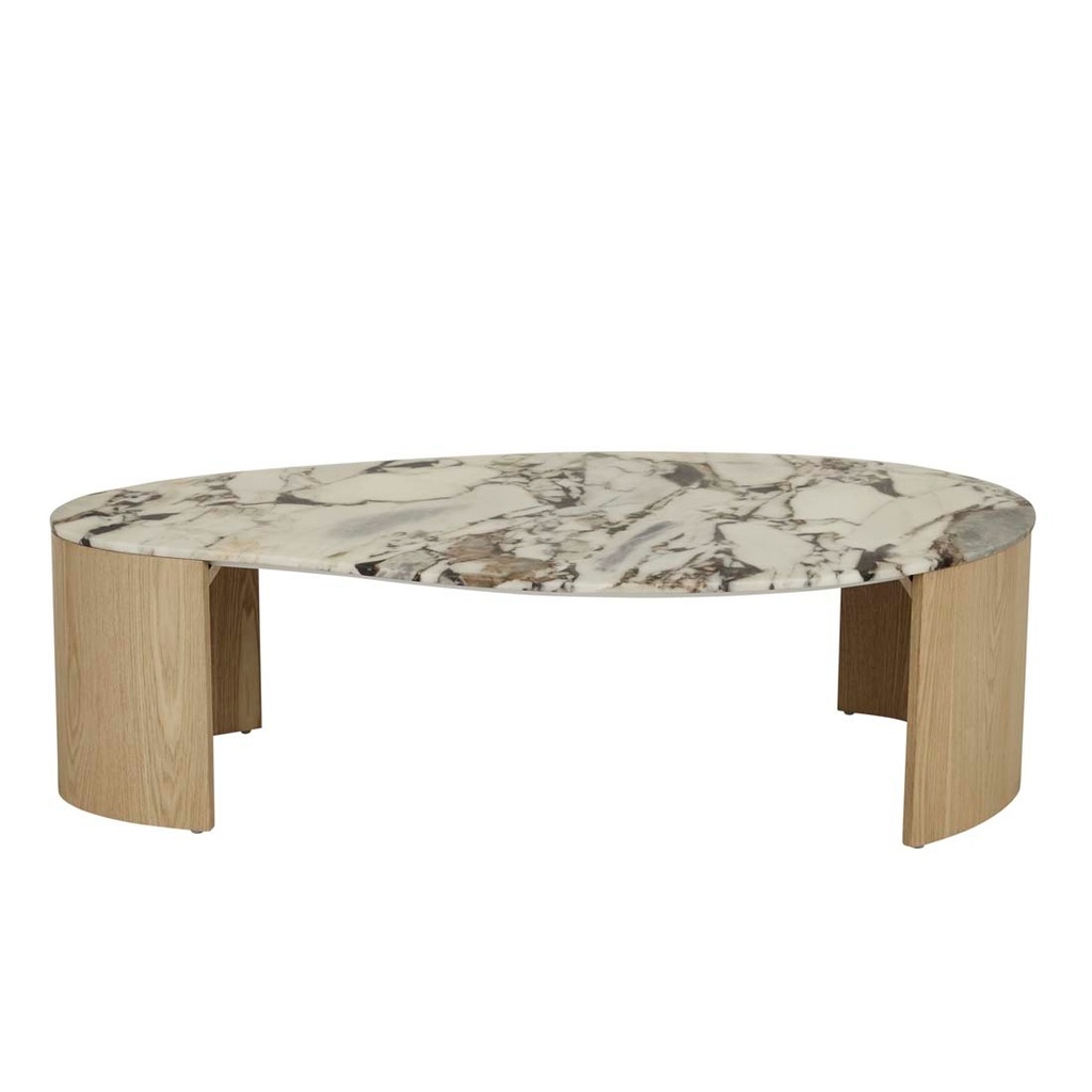 [OBERON-CURVE-MARBLE-COFFEE-TABLE-MATT-OCEAN-MARBLE-NATURAL-ASH-CT-OBER-CRV-MAR-NATURAL-ASH] Oberon Curve Marble Coffee Table - Matt Ocean Marble - Natural Ash