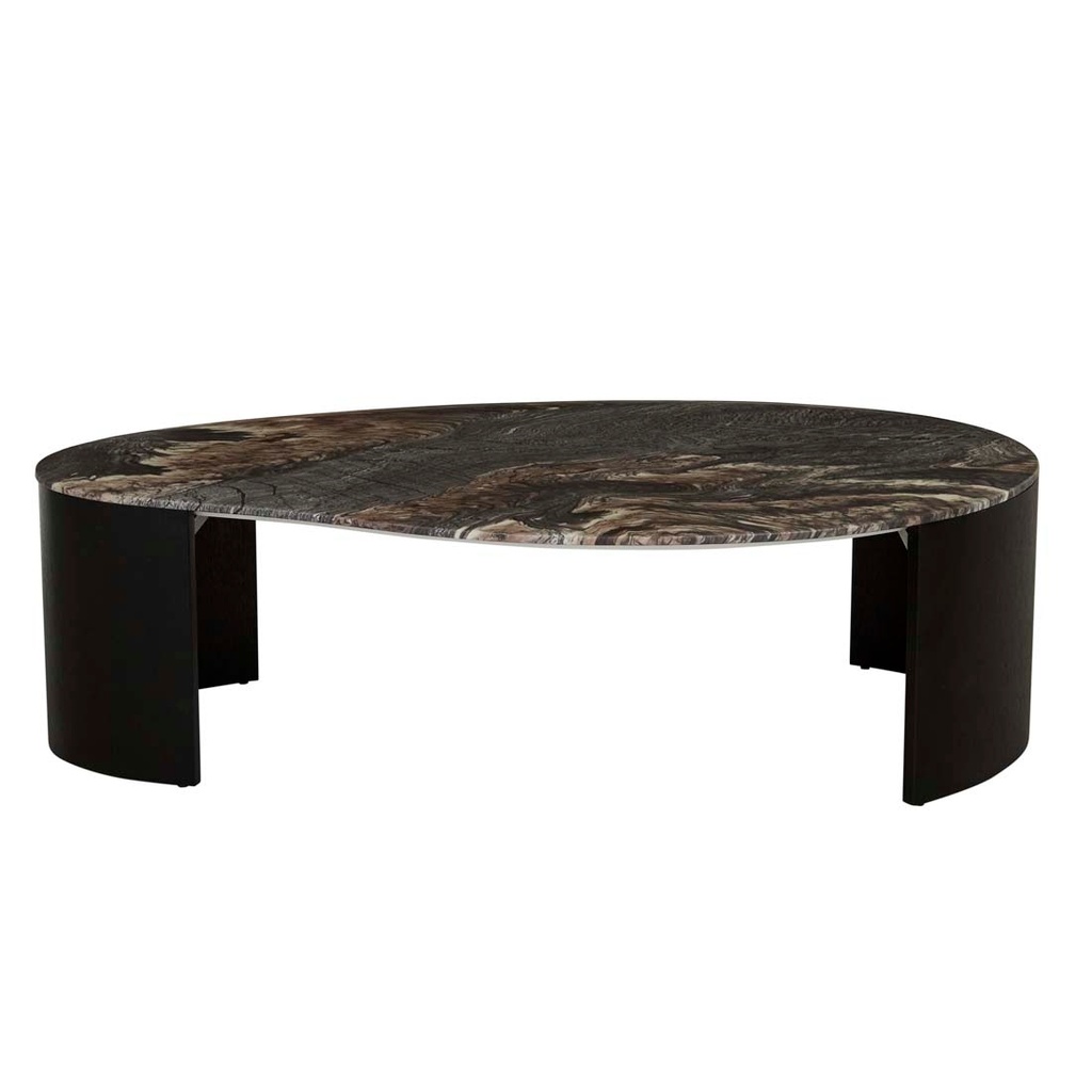 [OBERON-CURVE-MARBLE-COFFEE-TABLE-MATT-STORM-MARBLE-MATT-DARK-OAK-CT-OBER-CRV-MAR-MATT-DARK-OAK] Oberon Curve Marble Coffee Table - Matt Storm Marble - Matt Dark Oak