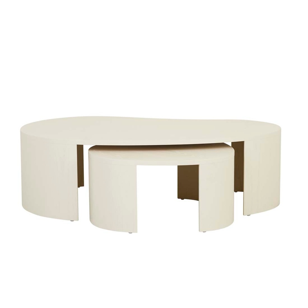 [OBERON-CURVE-NEST-COFFEE-TABLE-SHELL-CT-OBER-CRV-NEST] Oberon Curve Nest of 2 Coffee Tables - Shell