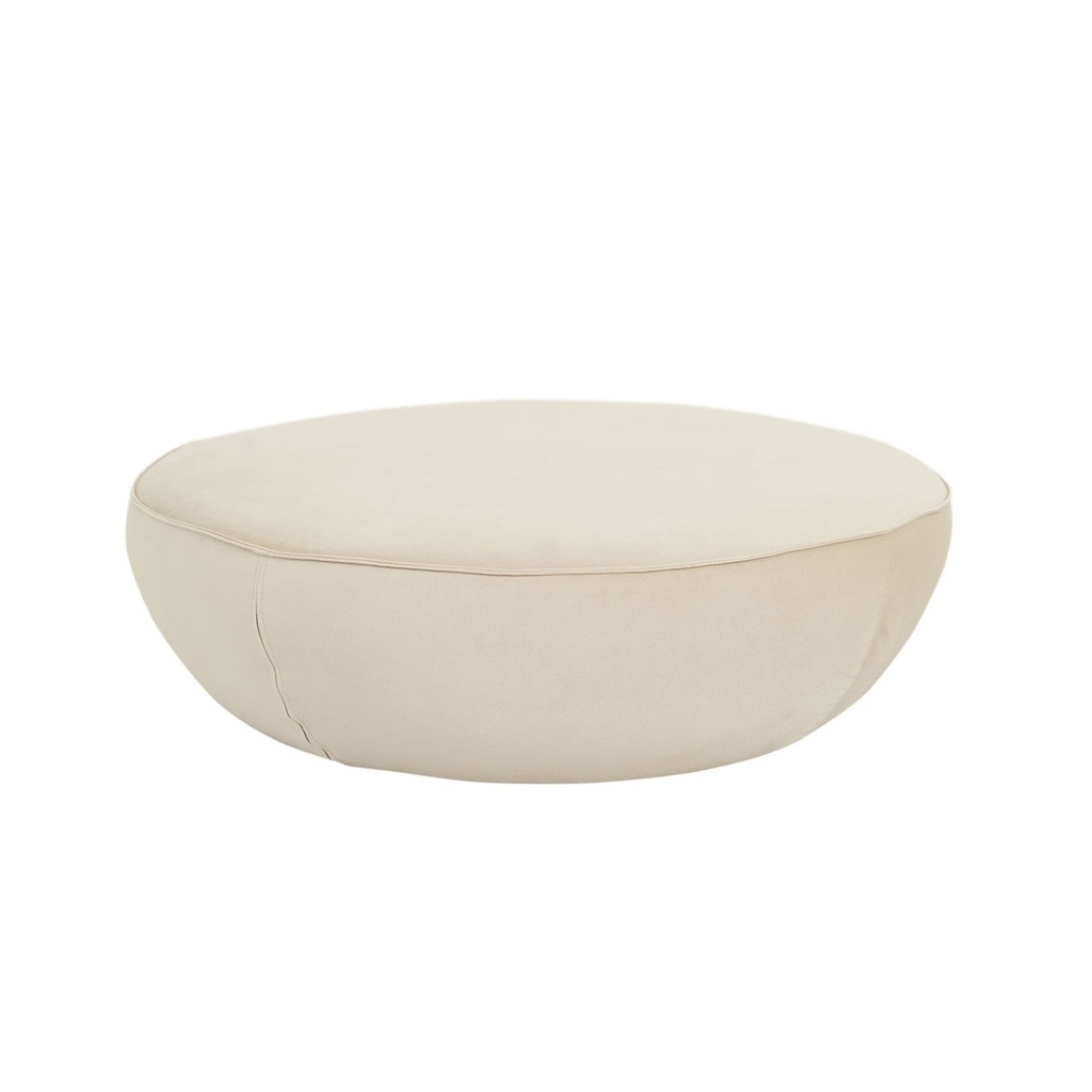Natadora Fable Ottoman - Ecru Nano-Suede