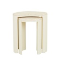 Oberon Curve Nest of 2 Marble Side Tables - Shell - Natural Travertine