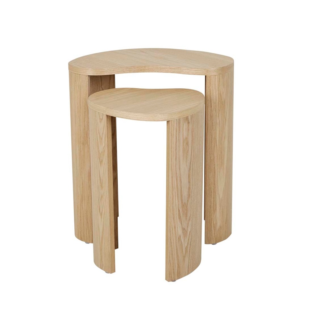 [OBERON-CURVE-SET-OF-2-SIDE-TABLE-NATURAL-ASH-LT-OBER-CRV-S2] Oberon Curve Nest of 2 Side Tables - Natural Ash