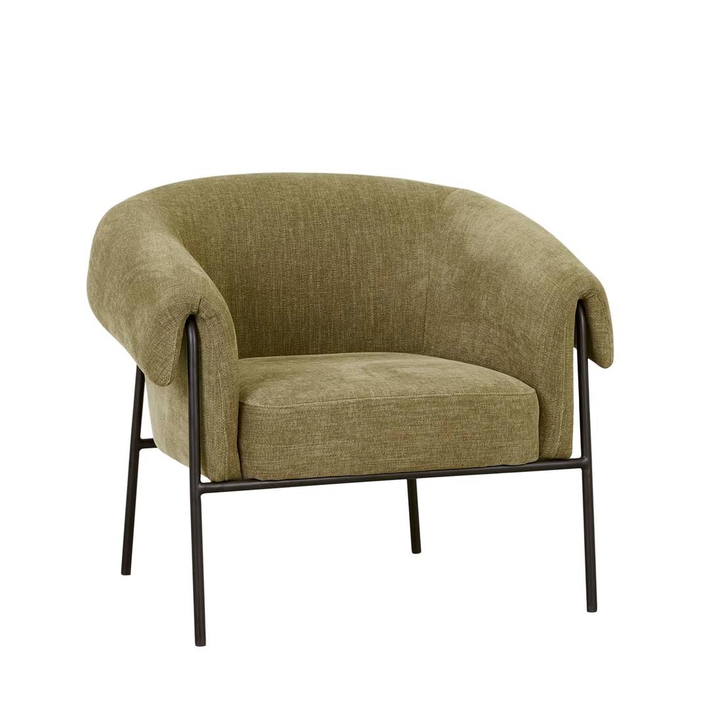 [SID-OCCASIONAL-CHAIR-COPELAND-OLIVE-BLACK-METAL-CH-SID-OCC-BLACK-METAL] Sid Occasional Chair - Copeland Olive - Black Metal