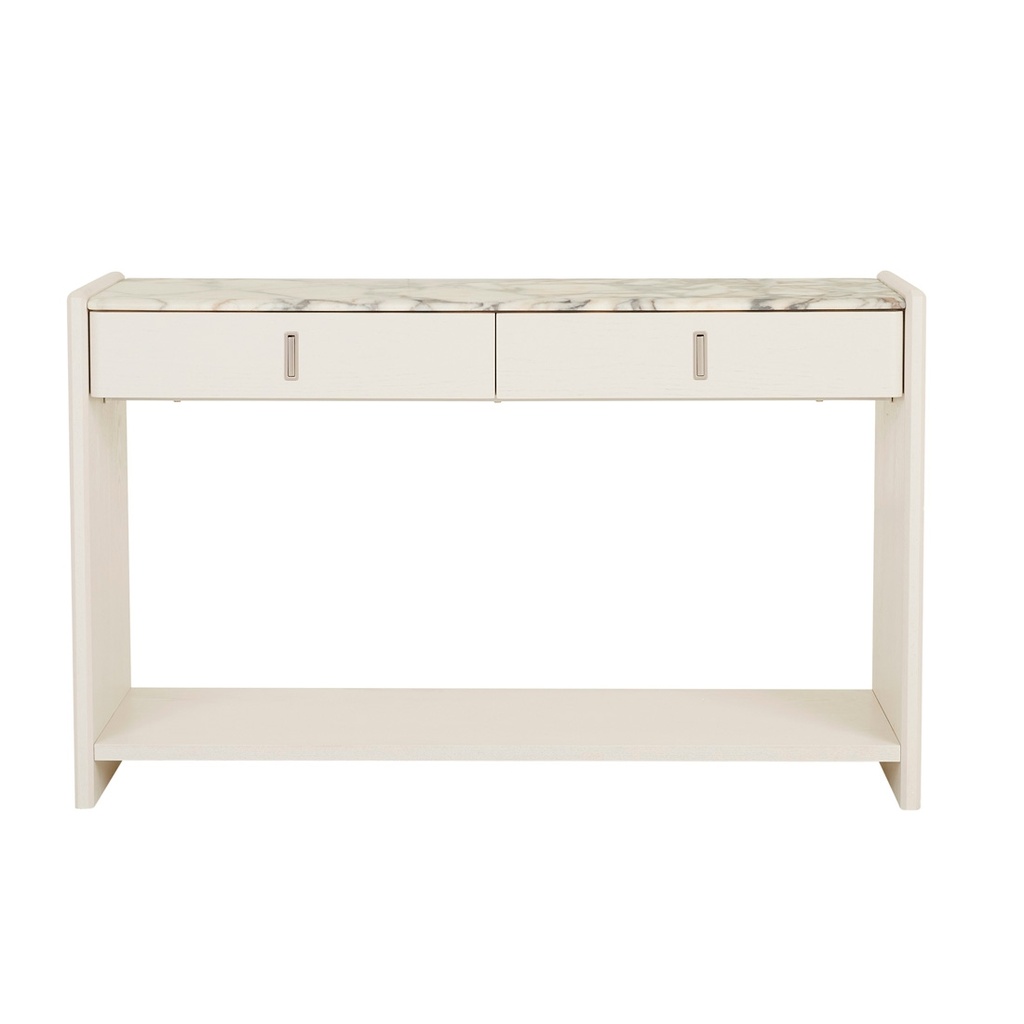[PEARCE-MARBLE-CONSOLE-MATT-OCEAN-MARBLE-BONE-CONS-PEARCE-X-BONE] Pearce Marble Console - Matt Ocean Marble - Bone