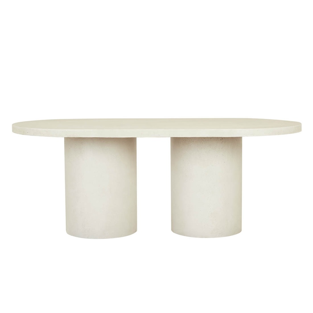 [PETRA-OVAL-DINING-TABLE-IVORY-DT-PETRA-OVAL-X] Petra Oval Dining Table - Ivory