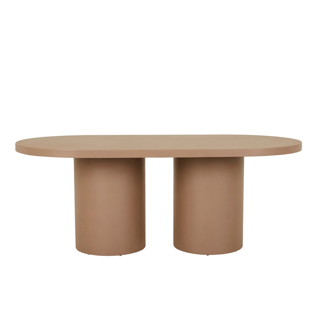 [PETRA-OVAL-DINING-TABLE-NEUTRAL-CLAY-PITTED-DT-PETRA-OVAL-X] Petra Oval Dining Table - Neutral Clay Pitted